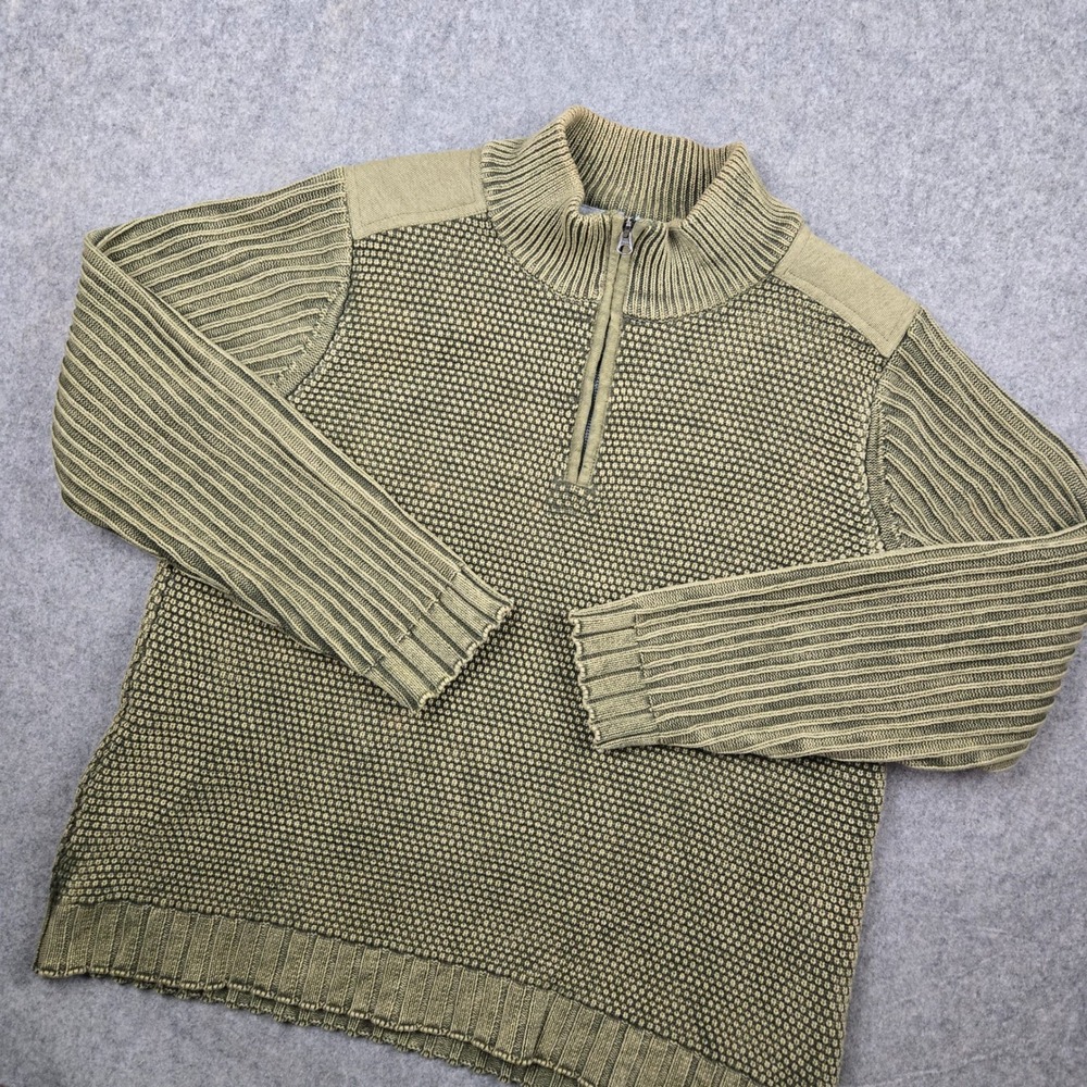 Carbon 2 Cobalt 1/4 Zip‎ Sweater Mens Large Green Military Thermal Gorpcore